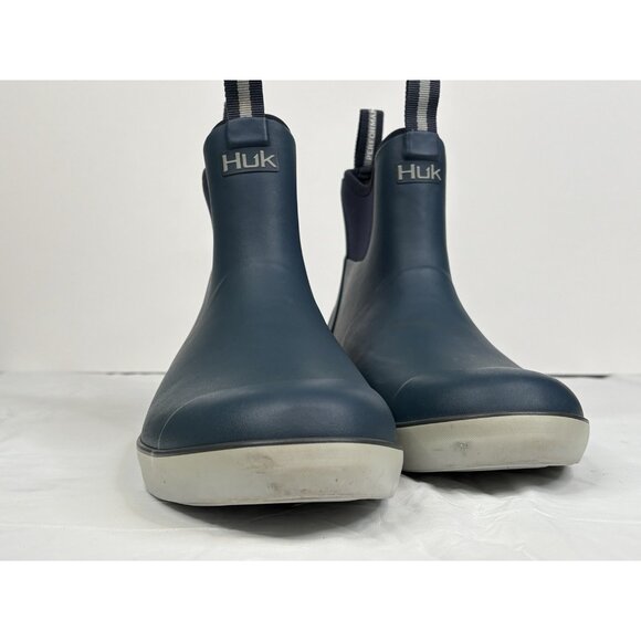 HUK Performance Waterproof Rogue Wave Boots Men’s 12 Navy Blue Pull On - Picture 2 of 15